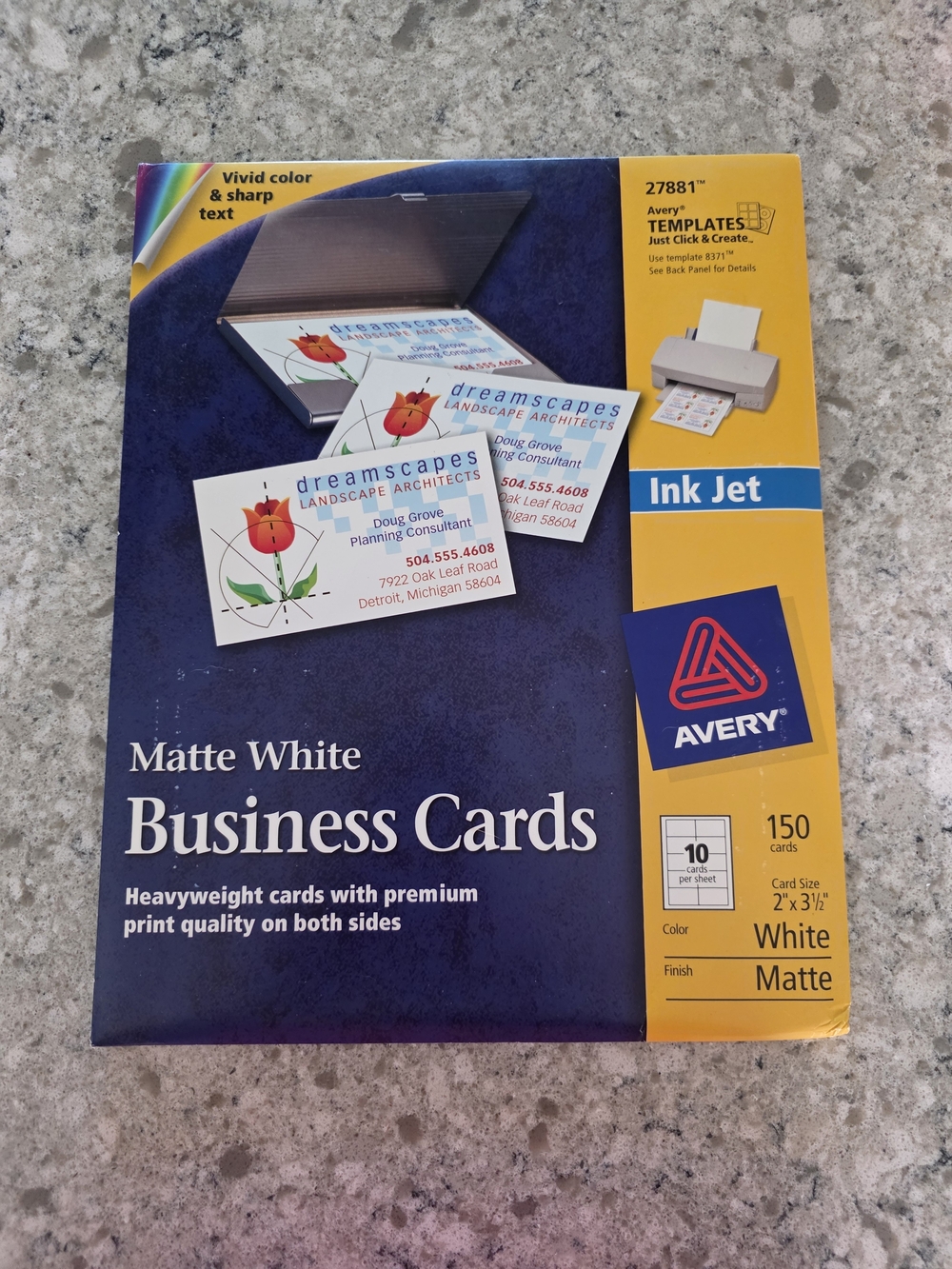 Avery Matte White Business Card Sheets - 150 Inkjet Cards